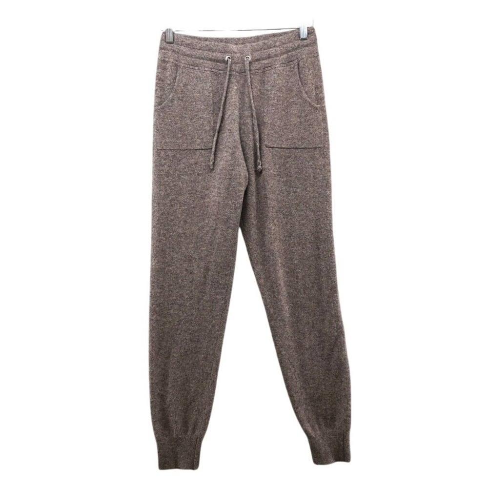 C by Bloomingdale's Cashmere Joggers Womens XS Brown Knit Drawstring Sweatpants